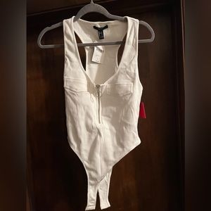 White racer back bodysuit